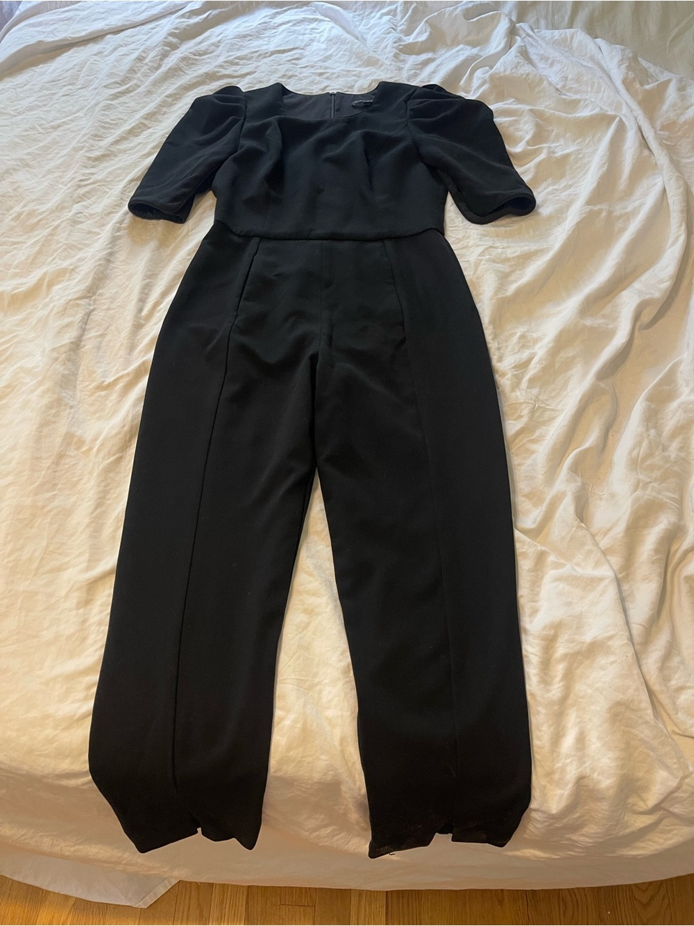 Black Halo Black Puff Sleeve Jumpsuit